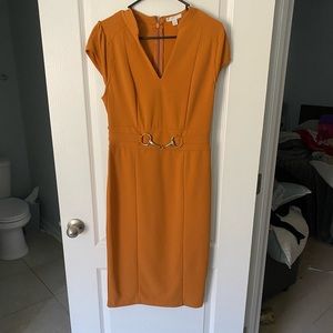 New York & Company Stretch Midi Belted Dress